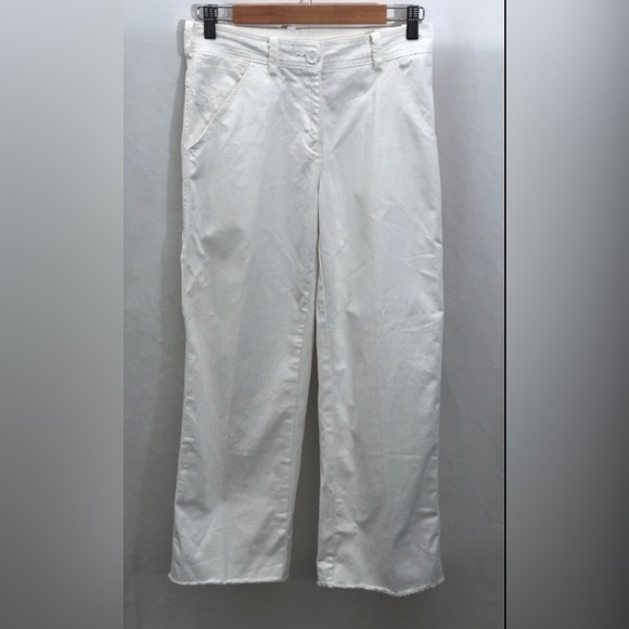 Free People Carpenter Crop White Raw Hem Jeans 2 - Picture 10 of 10